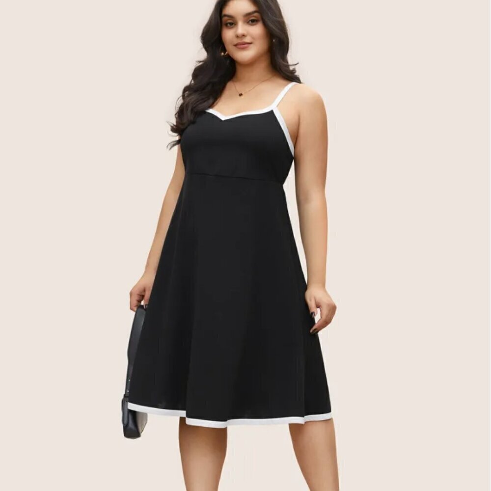 BloomChic Contrast Trim Adjustable Straps Dress